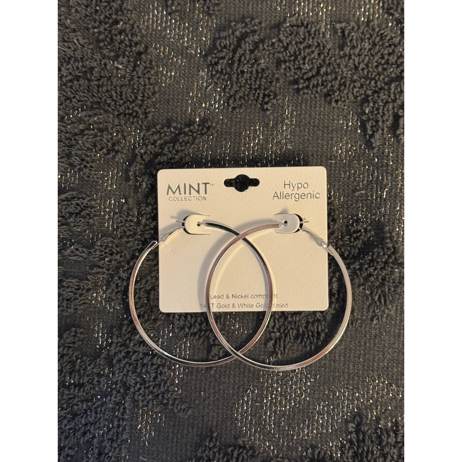White Gold Plated Smooth Hoops